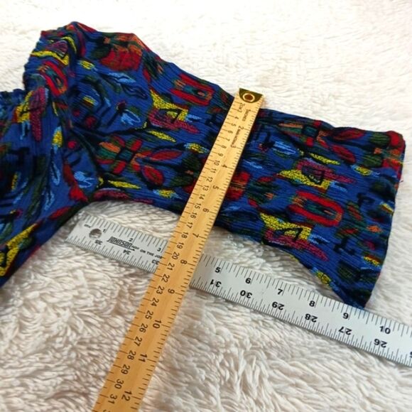 Urban Mangoz Off Shoulder Cotton Stretch Colorful Abstract Midi Dress Large - Picture 5 of 6